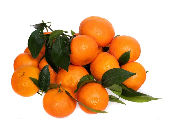 Tangerinas Frescas Maduras Sobre Fundo Branco — Fotografia de Stock