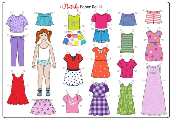 Boneca Papel Com Roupas —  Vetores de Stock