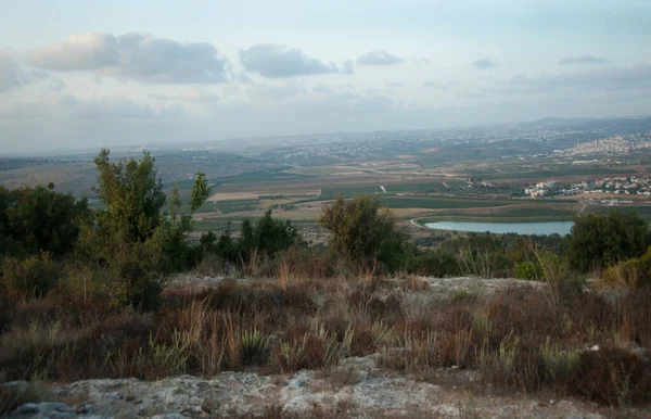 Ayalon Canada Parkから日没前の谷の景色 イスラエル — ストック写真