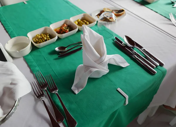 Served Table Restaurant Snacks — Stock Photo, Image