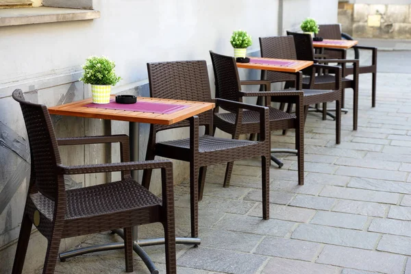 Plätze Für Zwei Tisch Einem Straßencafé — Stockfoto