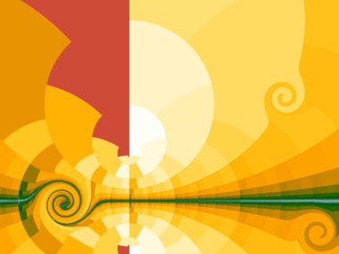 Stilize güneş ile sarı arka plan