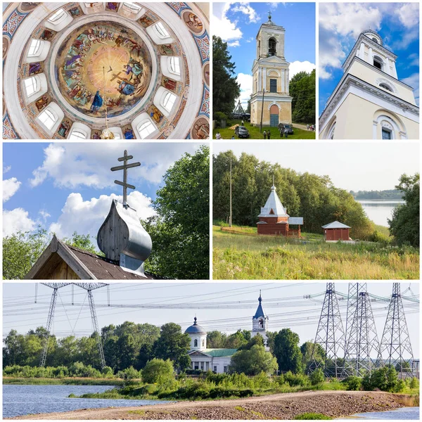Collage mit orthodoxen Kirchen — Stockfoto