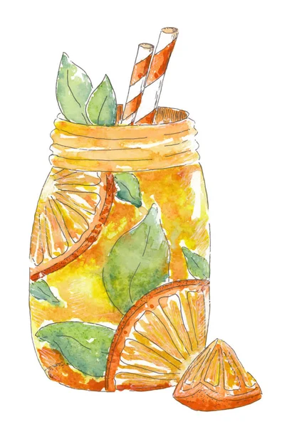 Akwarela malarstwo Lemonade — Wektor stockowy