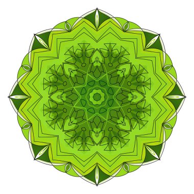 Yeşil mandala sekiz köşeli