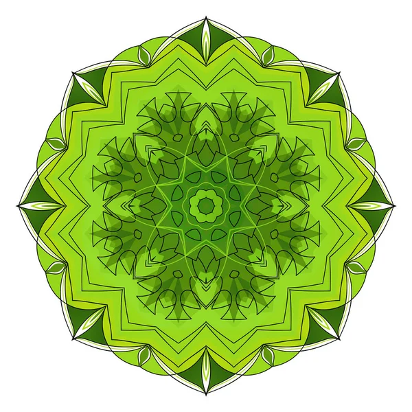 Yeşil mandala sekiz köşeli