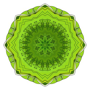 Yeşil mandala sekiz köşeli