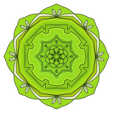 Yeşil mandala sekiz köşeli