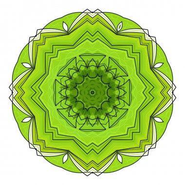 Yeşil mandala sekiz köşeli