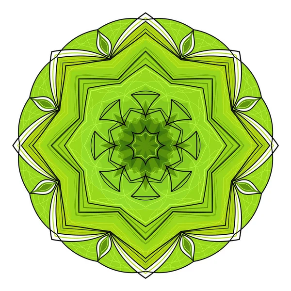 Yeşil mandala sekiz köşeli