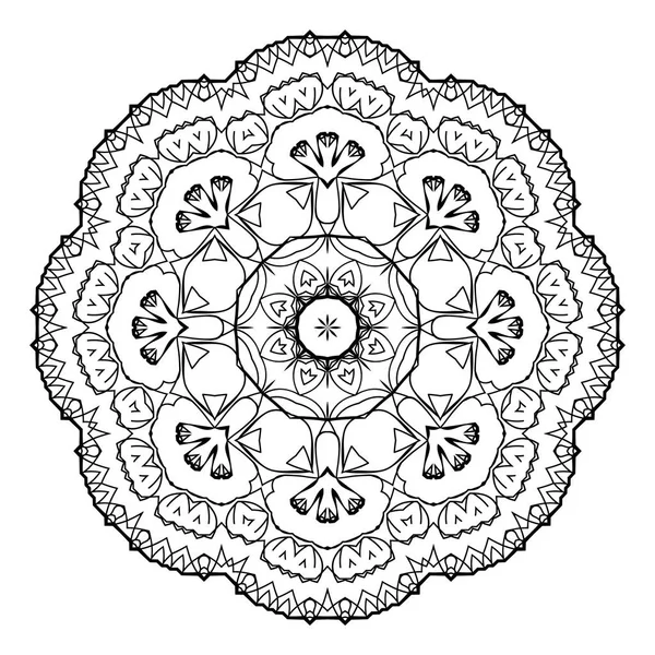 Mandala de flores. Elementos decorativos vintage. — Archivo Imágenes Vectoriales