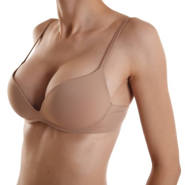 Orta bölüm görünümü kadının sutyen kadar mükemmel bej Push