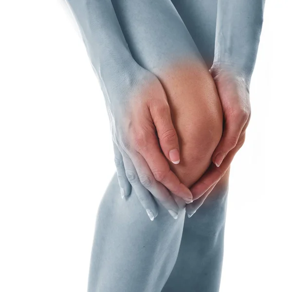 Acute Pain Woman Knee Concept Photo — Stock Photo, Image