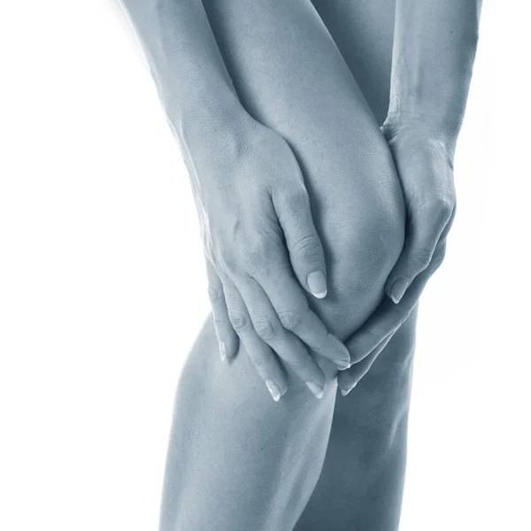 Acute Pain Woman Knee Concept Photo — Stock Photo, Image