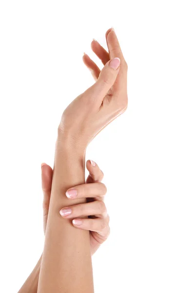 Beyaz Arkaplanda Kadın Elleri — Stok fotoğraf