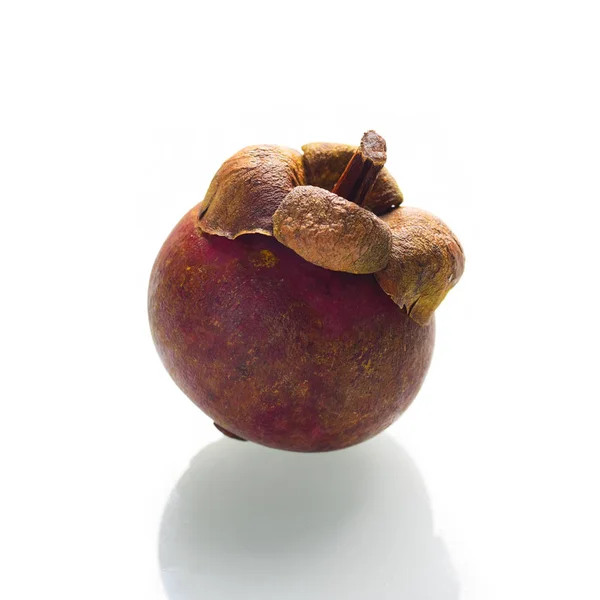 Weergave Van Mangostin Fruit Geïsoleerd Een Witte Achtergrond Sluiten — Stockfoto