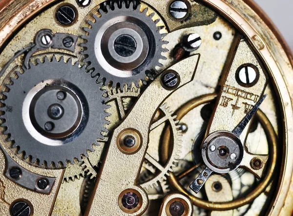 Roues Engrenage Intérieur Ancienne Clockwork Macro Shot — Photo