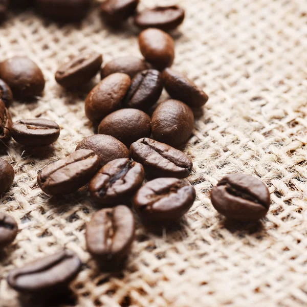 Rostade Kaffebönor Makro — Stockfoto