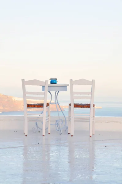 Terraço Café Beira Mar Grécia — Fotografia de Stock