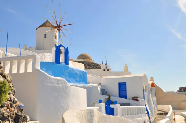 Windmühle Auf Der Insel Santorin Griechenland — Stockfoto