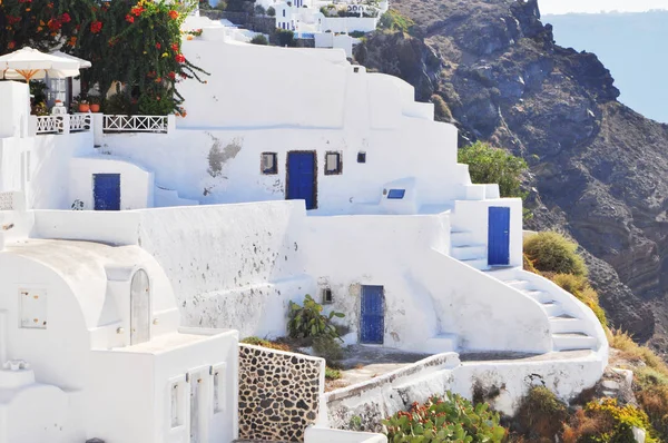 Tradycyjne Architektury Miejscowości Oia Santorini Grecja — Zdjęcie stockowe