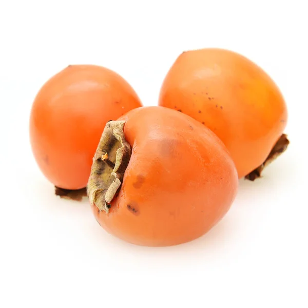 Persimmons Suculentos Frescos Isolados — Fotografia de Stock