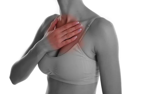 Woman Suffering Throat Pain — Stock Photo, Image