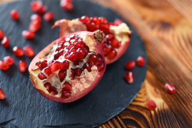 red seed of pomegranate macro