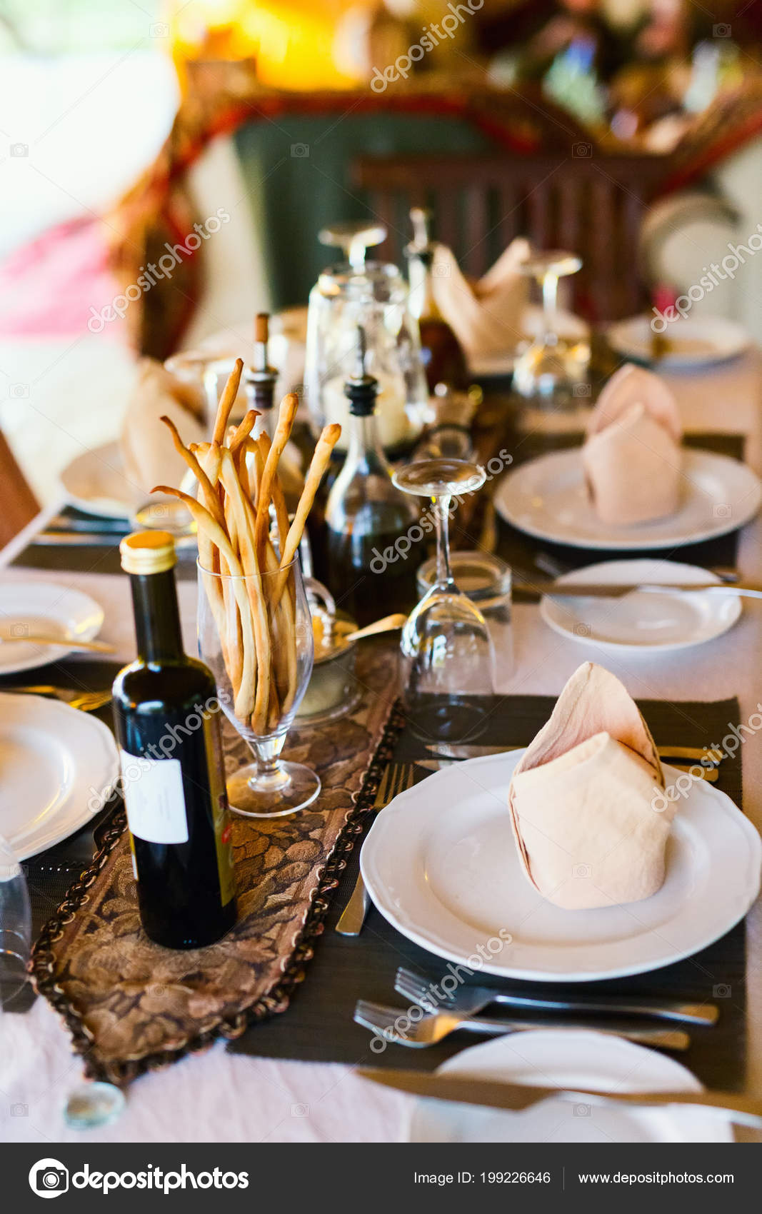 Table Setting Restaurant Romantic Lunch Dinner — Stock Photo