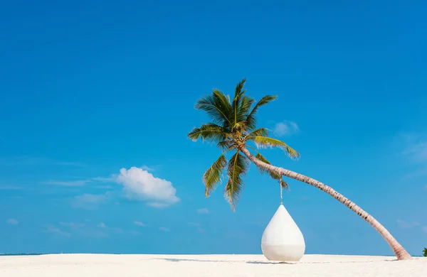 Bella Spiaggia Tropicale Sull Isola Esotica Alle Maldive — Foto Stock