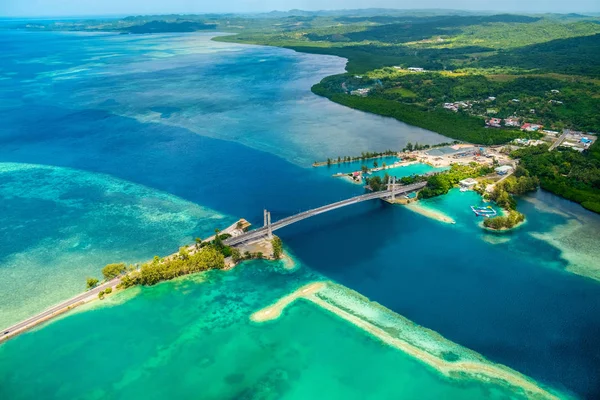 Palau Tropikal Adalar Yukarıdan Pasifik Okyanusu Güzel Görünümünü — Stok fotoğraf