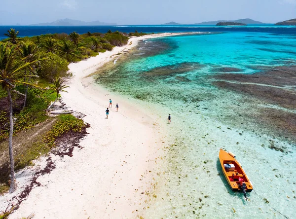 Vista Aérea Drones Islas Tropicales Cayos Turquesas Del Mar Caribe — Foto de Stock