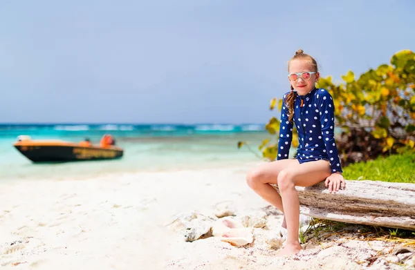 Adorable Girl Beach Summer Vacation — Stock Photo, Image