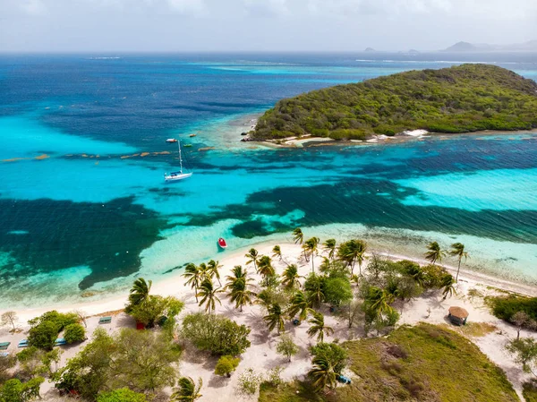 Drohnenaufnahmen Von Tropischen Inseln Und Türkisfarbenem Karibischem Meer Von Tobago — Stockfoto