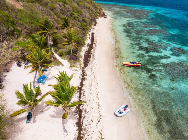 Drohnenaufnahmen Von Tropischen Inseln Und Türkisfarbenem Karibischem Meer Von Tobago — Stockfoto