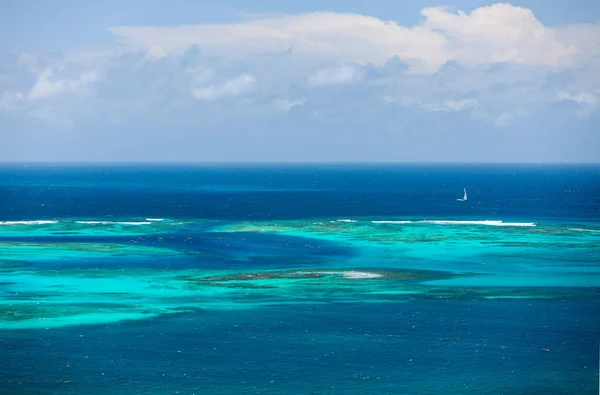 Vista Aérea Del Mar Caribe Turquesa San Vicente Las Granadinas — Foto de Stock