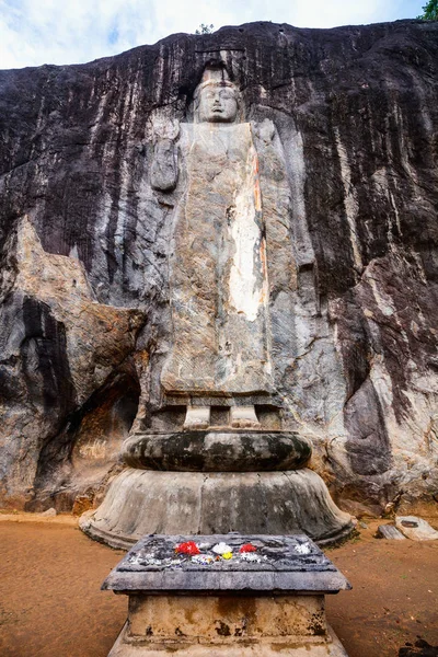 斯里兰卡Wellawaya的Buduruwagala神庙墙上有保存完好的雕刻 — 图库照片