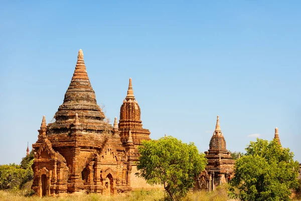 Потрясающий Пейзаж Исторической Буддийской Пагоды Баган Мьянме — стоковое фото