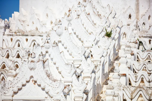 Detalhes Pagode Hsinbyume Branco Bonito Mingun Myanmar — Fotografia de Stock