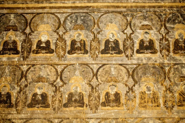 Malowidła Naskalne Starożytnych Pagoda Myanmar — Zdjęcie stockowe