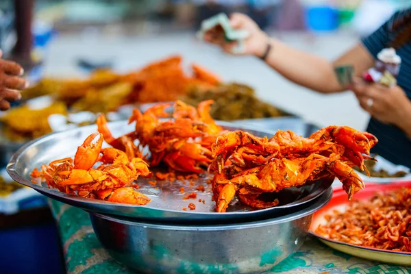 Fresh Grilled Crabs Outdoor Market — Stock Photo, Image