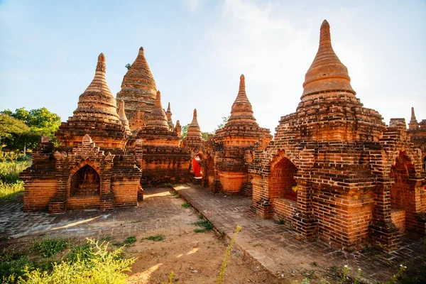 Fantastisk Liggande Med Tusentals Historiska Buddhistiska Pagoder Och Stupas Bagan — Stockfoto