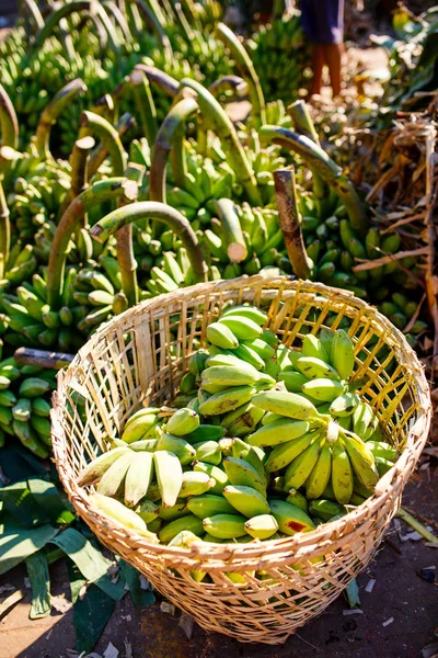 Banán Utcai Piac Yangon Mianmar — Stock Fotó