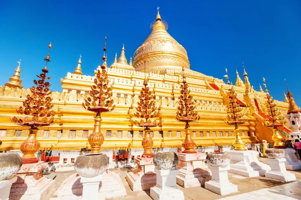 Imponerande Guld Shwezigon Pagoda Bagan Myanmar — Stockfoto