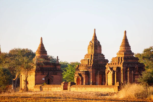 Superbe Vue Sur Les Pagodes Bouddhistes Historiques Région Archéologique Bagan — Photo