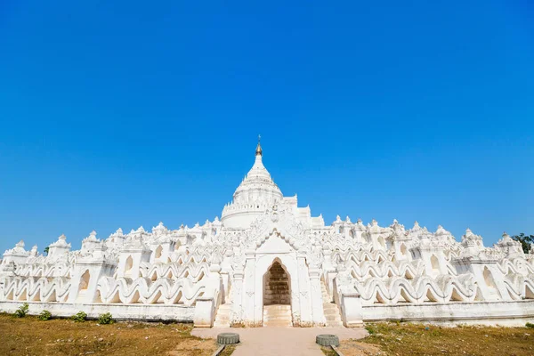 Krásné Bílé Hsinbyume Pagoda Destinaci Mingun Myanmaru — Stock fotografie