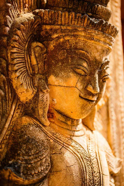 Detalhes Perto Shwe Indein Pagode Perto Lago Inle Mianmar — Fotografia de Stock