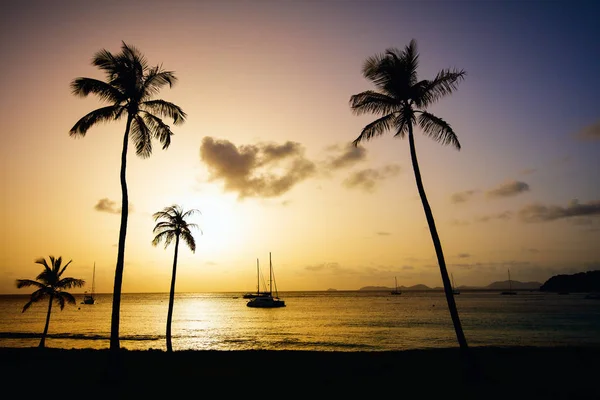 熱帯の海に沈む美しい夕日 — ストック写真