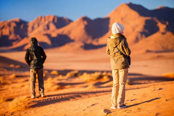 Rückansicht Von Zwei Kindern Bruder Und Schwester Genießen Atemberaubenden Blick — Stockfoto