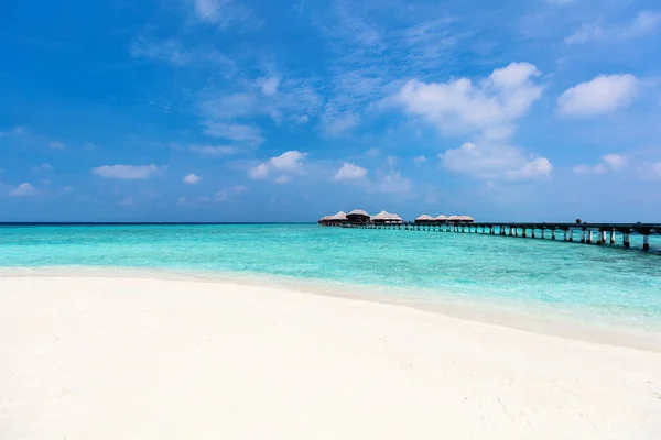 Belle Plage Tropicale Sur Une Île Exotique Aux Maldives — Photo